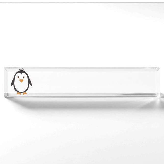Porte-nom Pour Bureau Pingouin mignon (Devant)