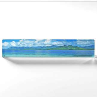 Porte-nom Pour Bureau Plage et mer
