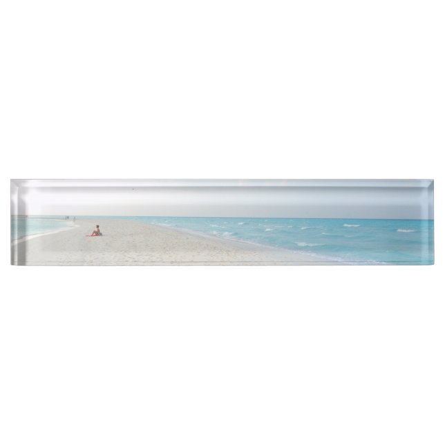 Porte-nom Pour Bureau Plage océanique (Devant)