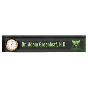 Porte-nom Pour Bureau Plaque de bureau en médecine alternative Dark Gree