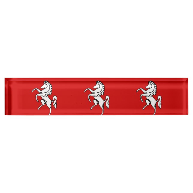 Porte-nom Pour Bureau Plaque de bureau patriotique avec Drapeau du comté (Devant)