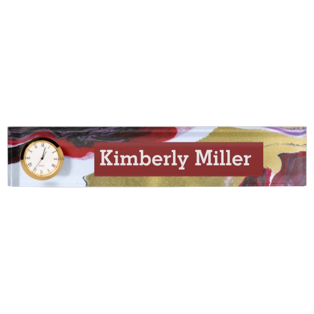 Porte-nom Pour Bureau Plaque de nom du bureau en marbre (Devant)