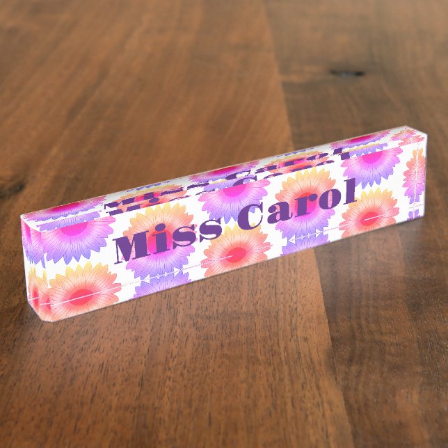 Porte-nom Pour Bureau Plaque rouge bureau rose (Taille)