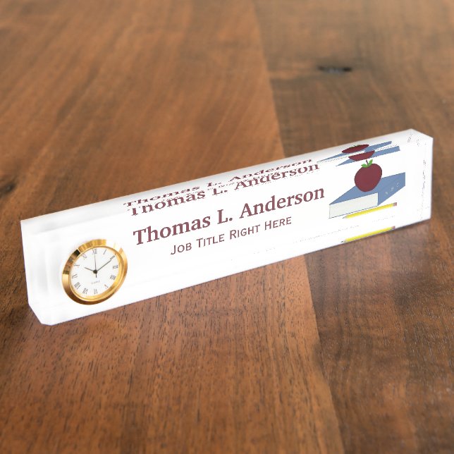 Porte-nom Pour Bureau Plaque signalétique de bureau d'Apple (Taille)