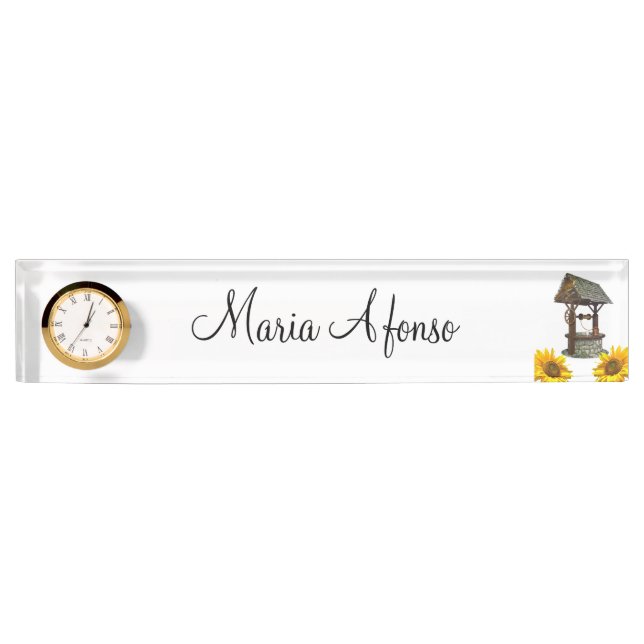 Porte-nom Pour Bureau Plaque signalétique du puit de tournesol (Devant)