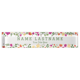 Porte-nom Pour Bureau Plaque signalétique faite sur commande florale