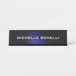 Porte-nom Pour Bureau Plat minimaliste bleu moderne noir