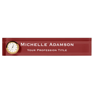Porte-nom Pour Bureau Plat professionnel rouge profond moderne