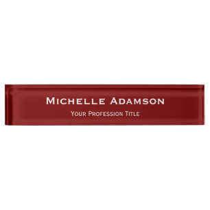Porte-nom Pour Bureau Plat professionnel rouge profond moderne