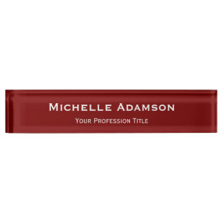 Porte-nom Pour Bureau Plat professionnel rouge profond moderne