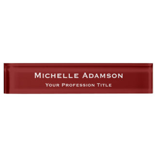 Porte-nom Pour Bureau Plat professionnel rouge profond moderne