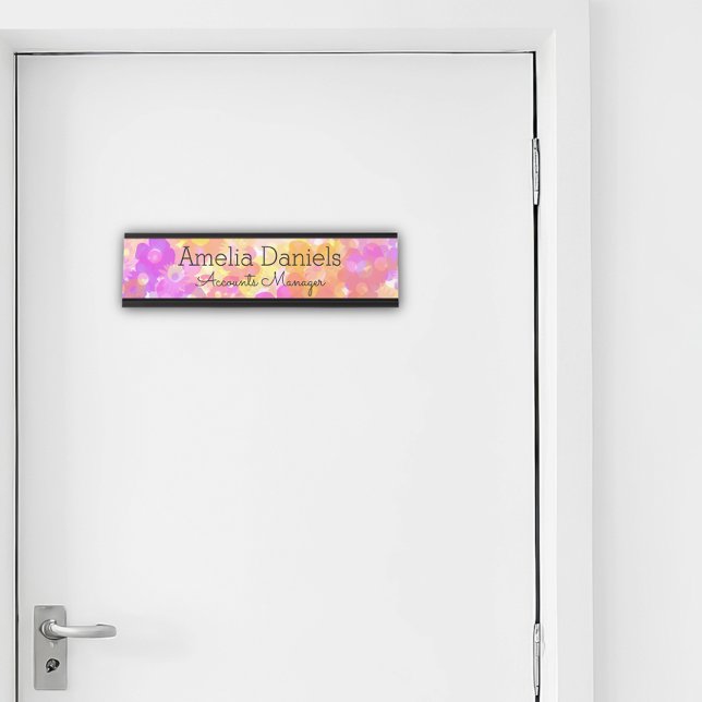Porte-nom Pour Bureau Plate de nom de la fleur d'été (Créateur téléchargé)