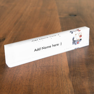 Porte-nom Pour Bureau Plate de nom de mouton et mouton de dessin joli