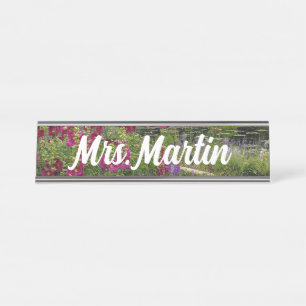 Porte-nom Pour Bureau Plate Nom du jardin de fleurs