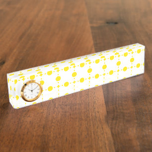 Porte-nom Pour Bureau Points jaunes, Motif à pois, Pois, Pointillé