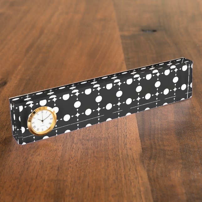 Porte-nom Pour Bureau Pois blancs, Motif à points Polka, points, pointil (Taille)