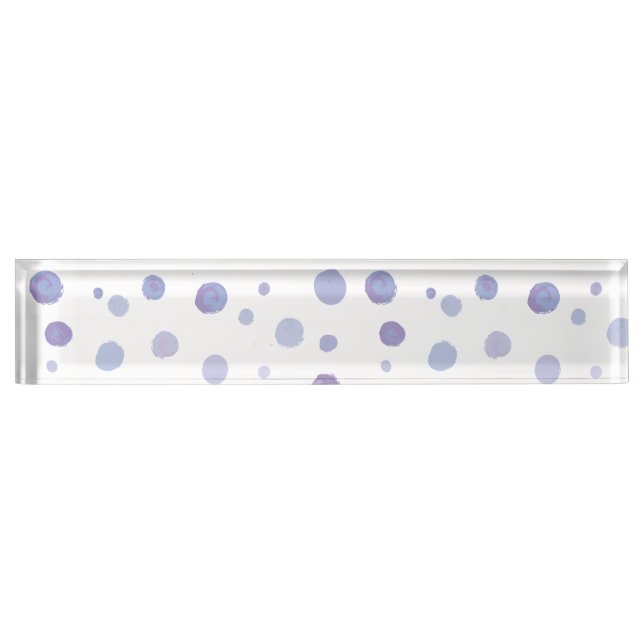 Porte-nom Pour Bureau pois peint à la main (Devant)