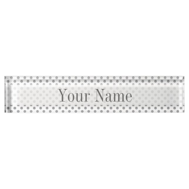 Porte-nom Pour Bureau Pois Silver Gradient par Shirley Taylor (Devant)