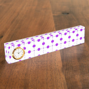 Porte-nom Pour Bureau Pois violets, Motif à points Polka, points, pointi
