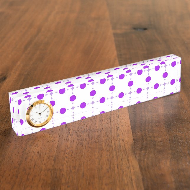 Porte-nom Pour Bureau Pois violets, Motif à points Polka, points, pointi (Taille)