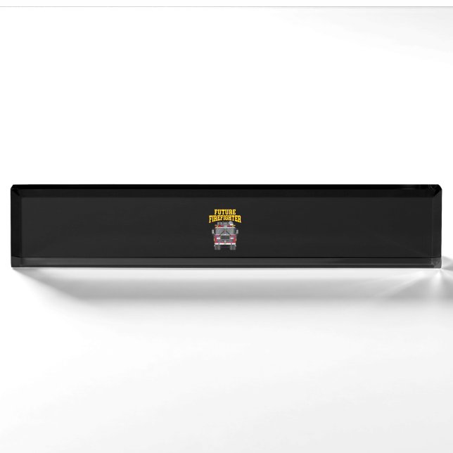 Porte-nom Pour Bureau Pompiers De Papa-Son Nephew Boys Futur Feu (Devant)