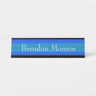 Porte-nom Pour Bureau Porte-nom de bureau - Dégradé Bleu HAMbWG
