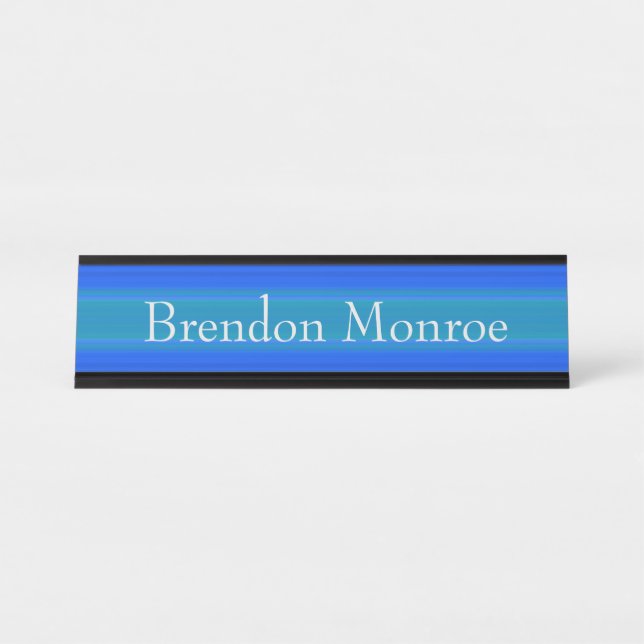 Porte-nom Pour Bureau Porte-nom de bureau - Dégradé Bleu HAMbWG (Devant)