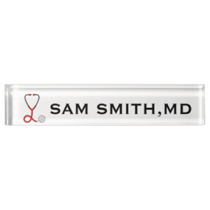 Porte-nom Pour Bureau Pour les médecins et les infirmières. Stethoscop