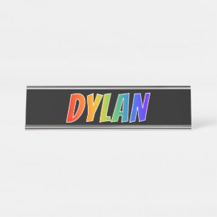 Porte-nom Pour Bureau Prénom "DYLAN" : Coloration d'arc-en-ciel