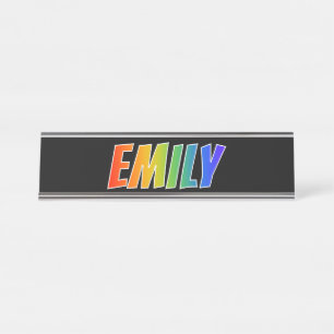 Porte-nom Pour Bureau Prénom "EMILY" : Coloration d'arc-en-ciel