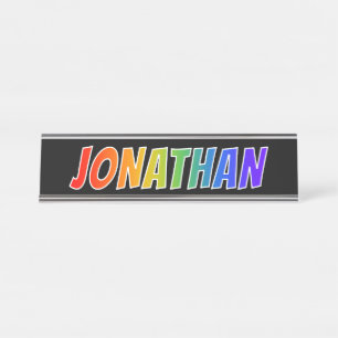 Porte-nom Pour Bureau Prénom "JONATHAN" : Coloration d'arc-en-ciel