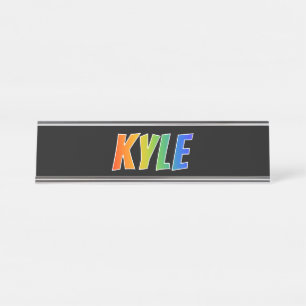 Porte-nom Pour Bureau Prénom "KYLE" : Coloration d'arc-en-ciel