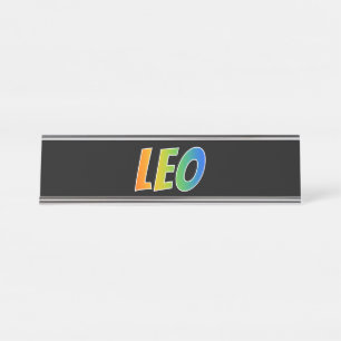 Porte-nom Pour Bureau Prénom "LEO": Couleur arc-en-ciel amusant