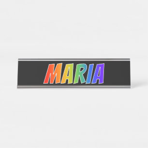 Porte-nom Pour Bureau Prénom "MARIA" : Fun Rainbow Coloring