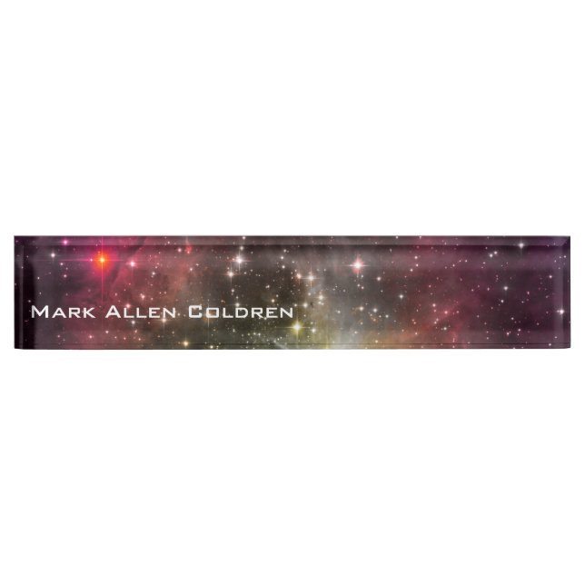 Porte-nom Pour Bureau Près d'une étoile rouge (Devant)