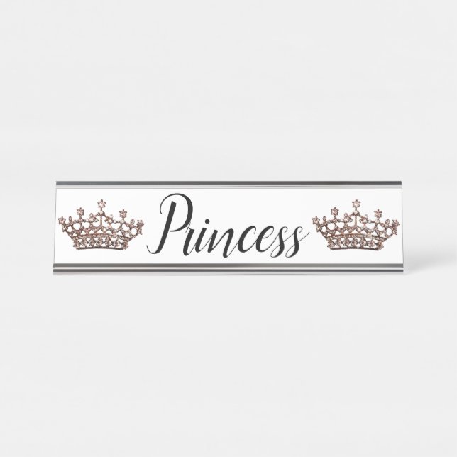 Porte-nom Pour Bureau "Princesse" (Devant)