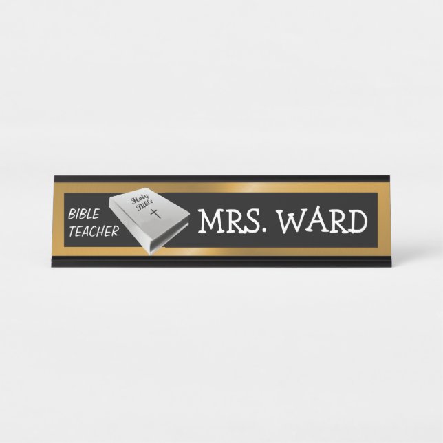 PORTE-NOM POUR BUREAU PROFESSEUR BIBLE (Devant)