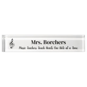 Porte-nom Pour Bureau Professeur de musique