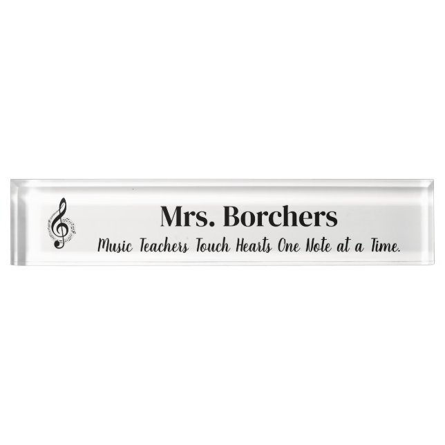 Porte-nom Pour Bureau Professeur de musique (Devant)