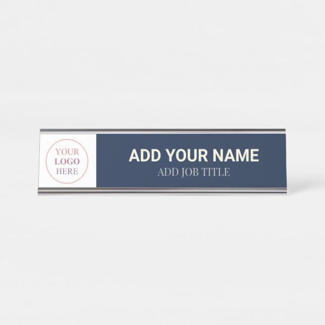 Porte-nom Pour Bureau Professional Your Business Logo Here Template (Devant)