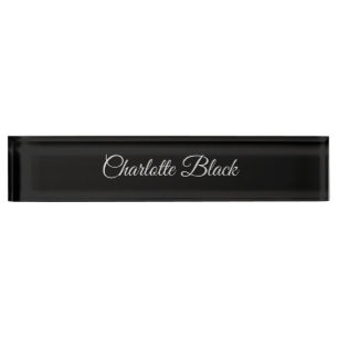 Porte-nom Pour Bureau Professionnel blanc de noir classique de