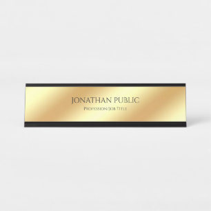 Porte-nom Pour Bureau Professionnel élégant moderne de regard d'or de