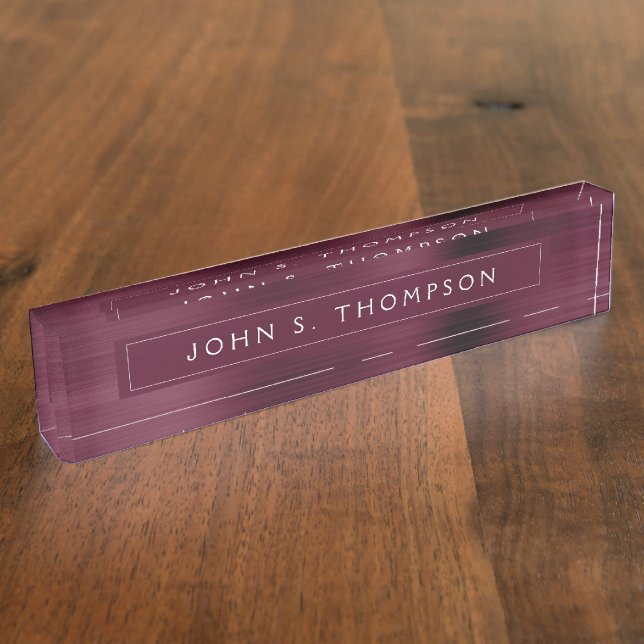 Porte-nom Pour Bureau Professionnel exécutif Bourgogne Moderne (Taille)