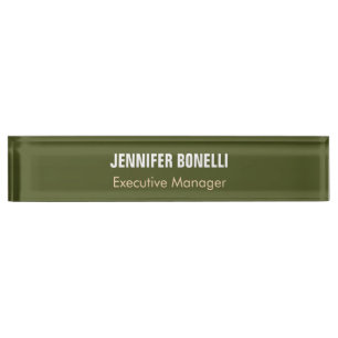 Porte-nom Pour Bureau Professionnel minimaliste ajouter votre nom armée