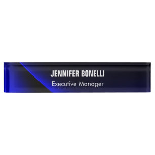 Porte-nom Pour Bureau Professionnel minimaliste moderne bleu ajouter vot