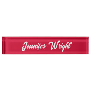 Porte-nom Pour Bureau Professionnel minimaliste moderne cerise rouge