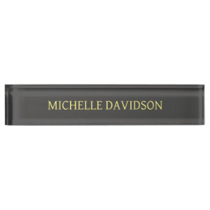Porte-nom Pour Bureau Professionnel minimaliste moderne gris clair