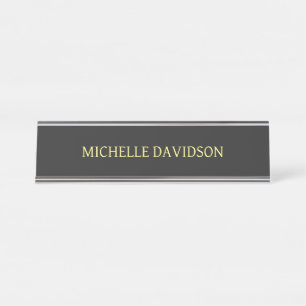 Porte-nom Pour Bureau Professionnel minimaliste moderne gris clair