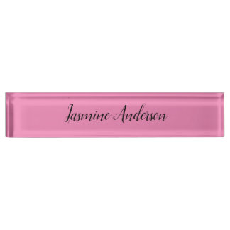 Porte-nom Pour Bureau Professionnel Moderne Minimaliste Rose