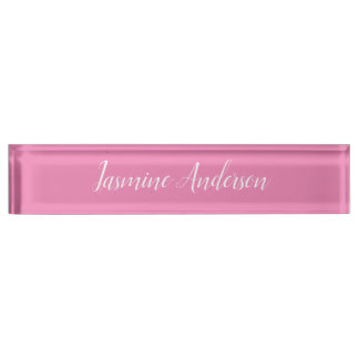 Porte-nom Pour Bureau Professionnel Moderne Minimaliste Rose